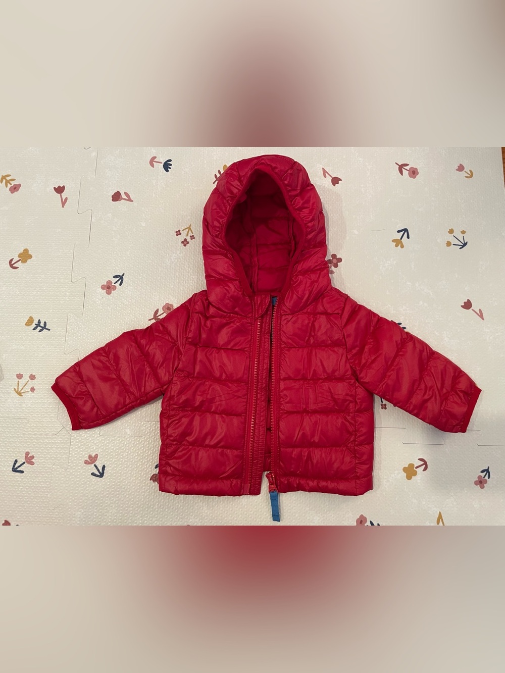 Primary Red Hooded Puffer Jacket 0-6 months